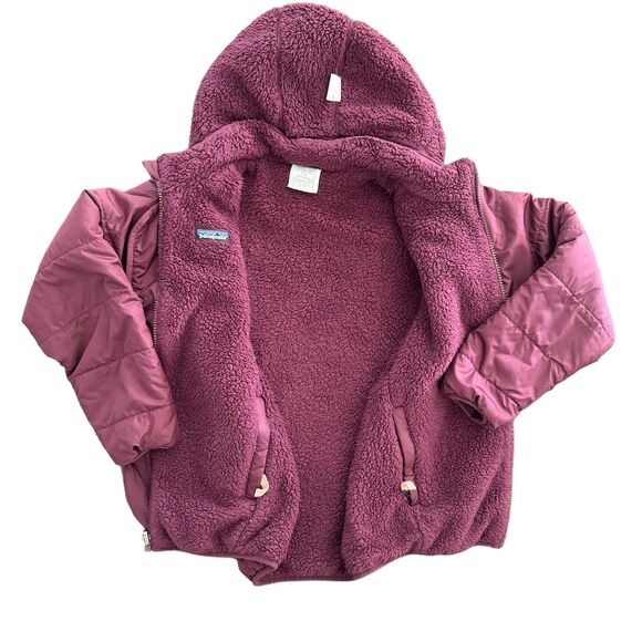 Patagonia Girls' Reversible Hoody Jacket Purple Size L Quilted Fleece - Picture 3 of 9
